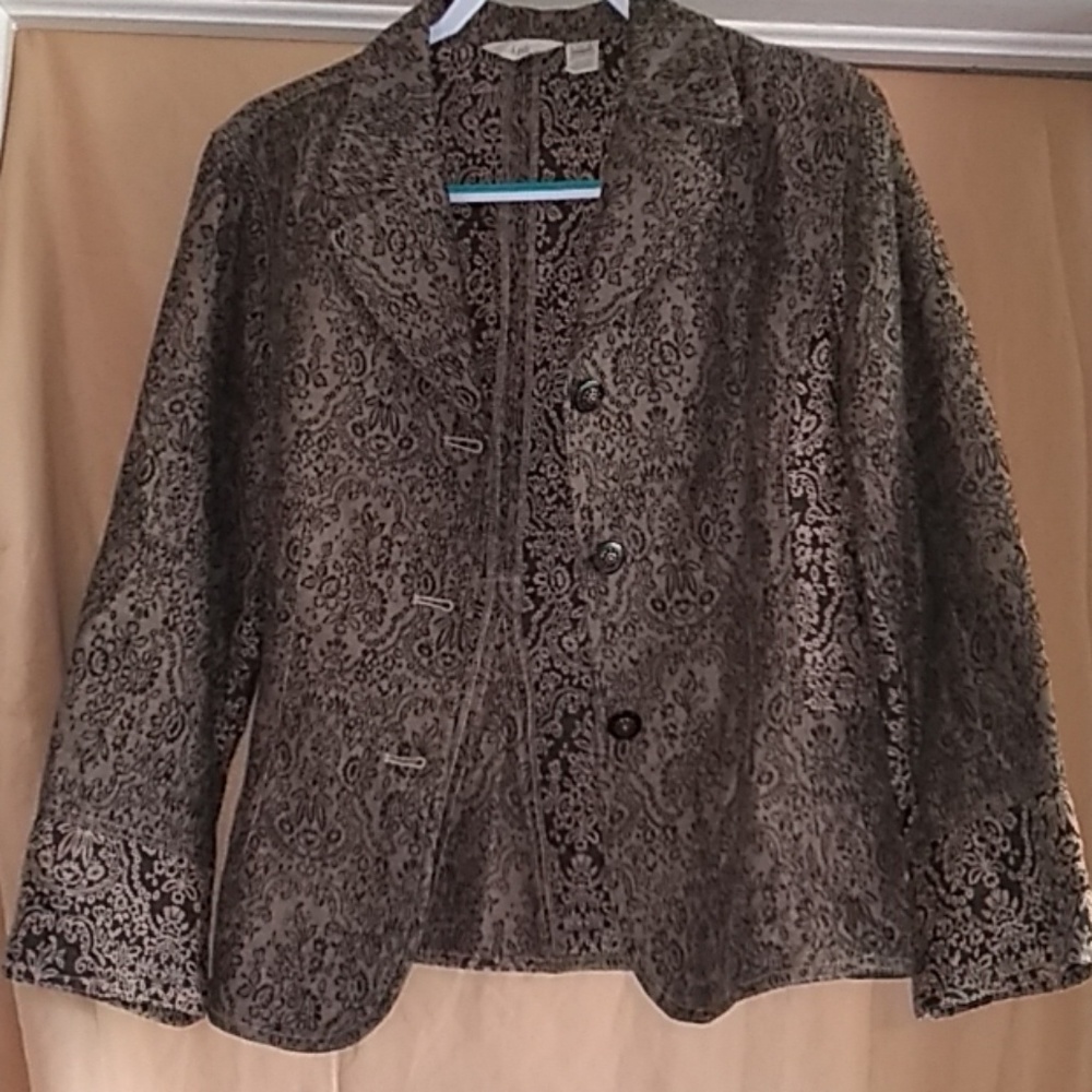 J. Jill Blazer Brown and Beige Size 12